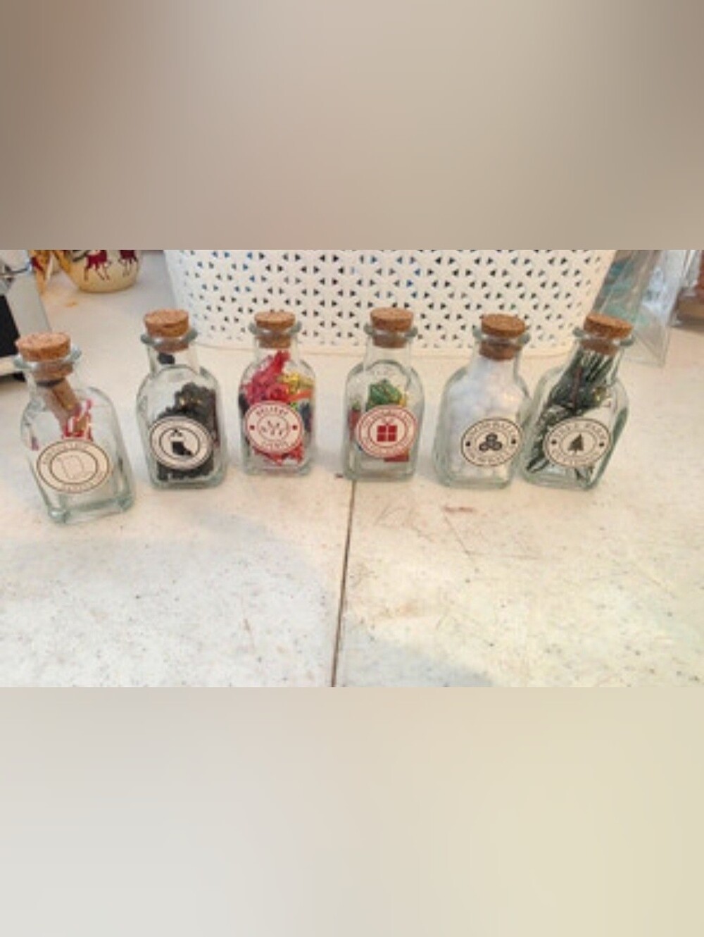 Glass Cork Bottle Decorative Christmas Bottles - Assorted Colors
